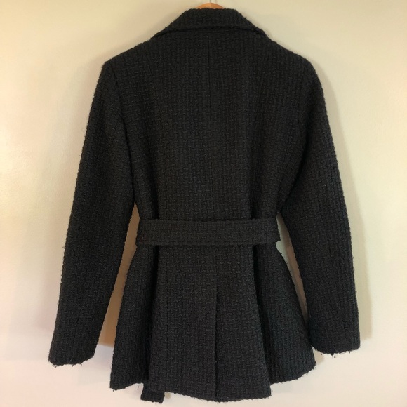 Textured Calvin Klein Belted Pea Coat - Picture 2 of 5